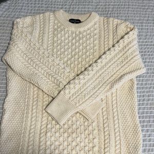 Mens Cream Chunky Sweater